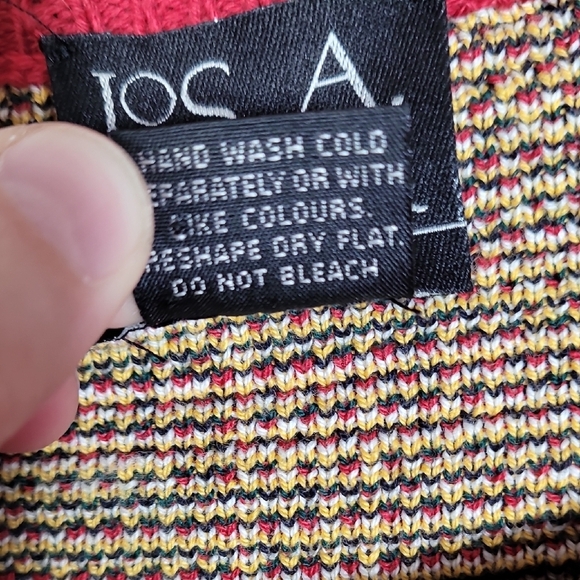 JOS A BANK Mens Plaid Crewneck Sweater Size XL Red Cotton Vintage Grandpa Y2K - Picture 6 of 11